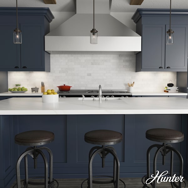 Hunter Devon Park 1 Light Mini Pendant in Onyx Bengal