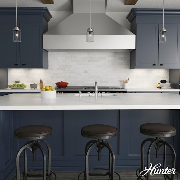 Hunter Devon Park 1 Light Mini Pendant In Brushed Nickel