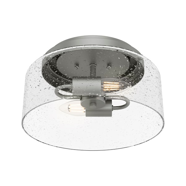 Hunter Hartland 2 Light Flush Mount in Matte Silver