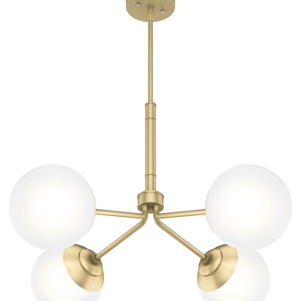 Hunter Hepburn 4 Light Chandelier in Painted Modern Brass
