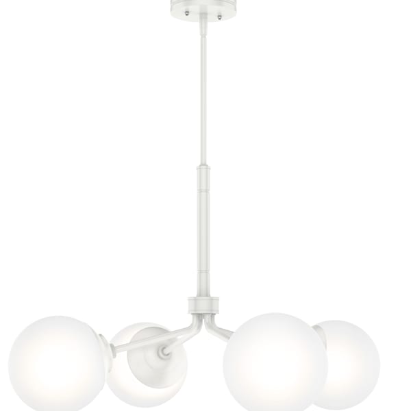 Hunter Hepburn 4 Light Chandelier in Matte White