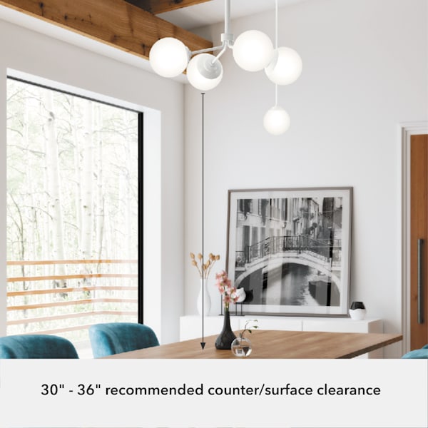 Hunter Hepburn 4 Light Chandelier in Matte White
