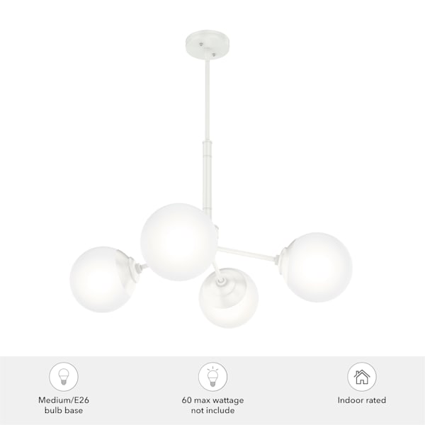 Hunter Hepburn 4 Light Chandelier in Matte White