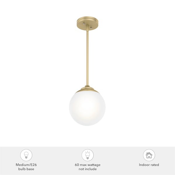Hunter Hepburn 1 Light Mini Pendant in Painted Modern Brass