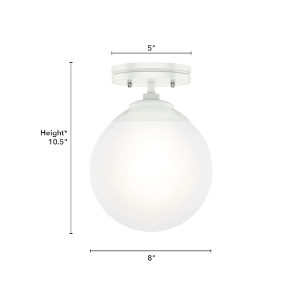Hunter Hepburn 1 Light Semi-Flush Mount in Matte White