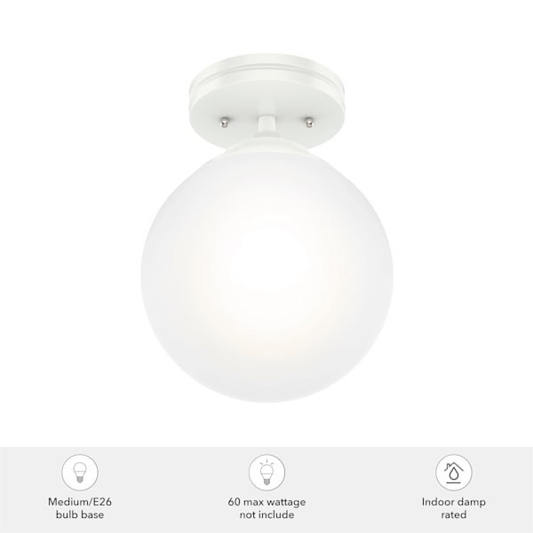 Hunter Hepburn 1 Light Semi-Flush Mount in Matte White