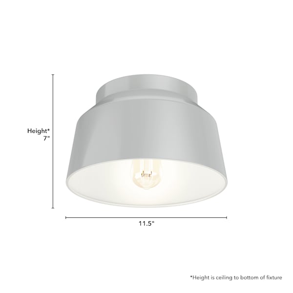 Hunter Cranbrook 1 Light Flush Mount in Dove Grey