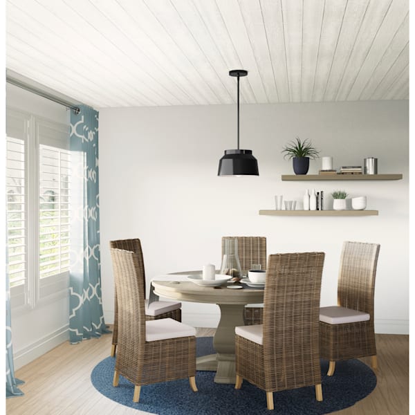Hunter Cranbrook 1 Light Pendant in Matte Black
