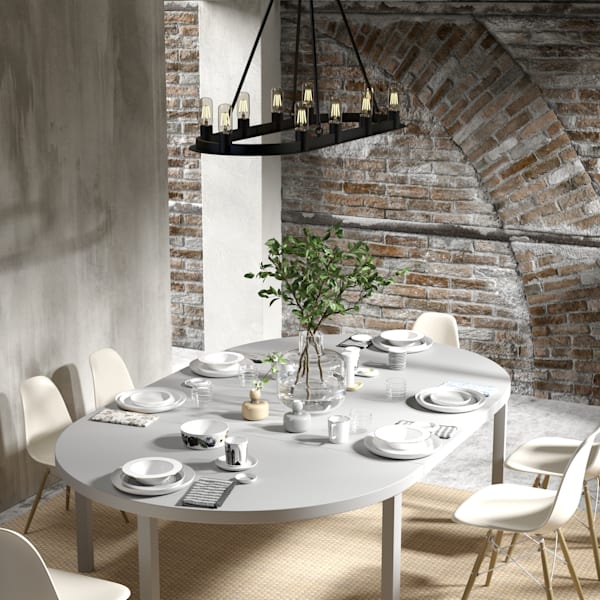 Hunter Saddlewood 10 Light Chandelier in Natural Iron