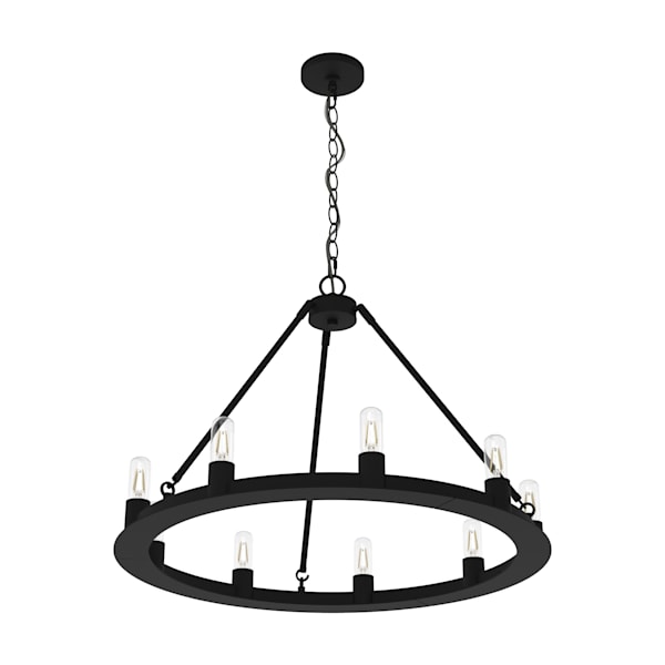 Hunter Saddlewood 9 Light Chandelier in Natural Iron