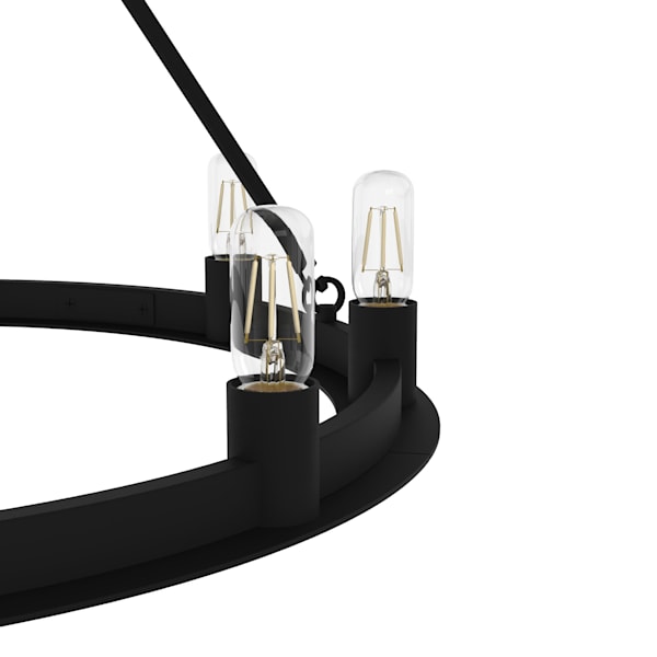 Hunter Saddlewood 9 Light Chandelier in Natural Iron
