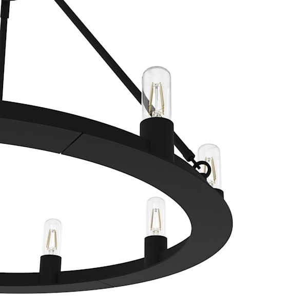 Hunter Saddlewood 9 Light Chandelier in Natural Iron