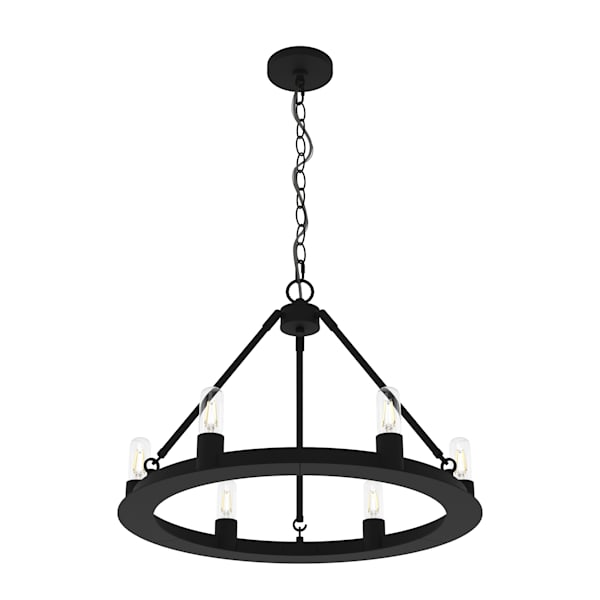 Hunter Saddlewood 6 Light Chandelier in Natural Iron