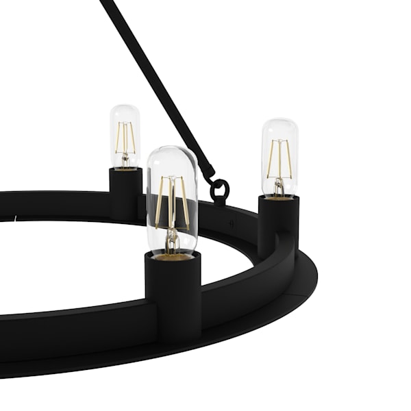 Hunter Saddlewood 6 Light Chandelier in Natural Iron