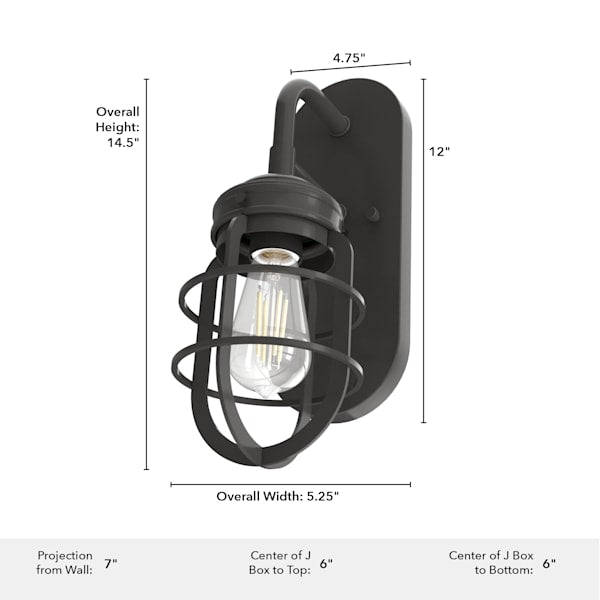 Hunter Starklake 1 Light Wall Sconce in Noble Bronze