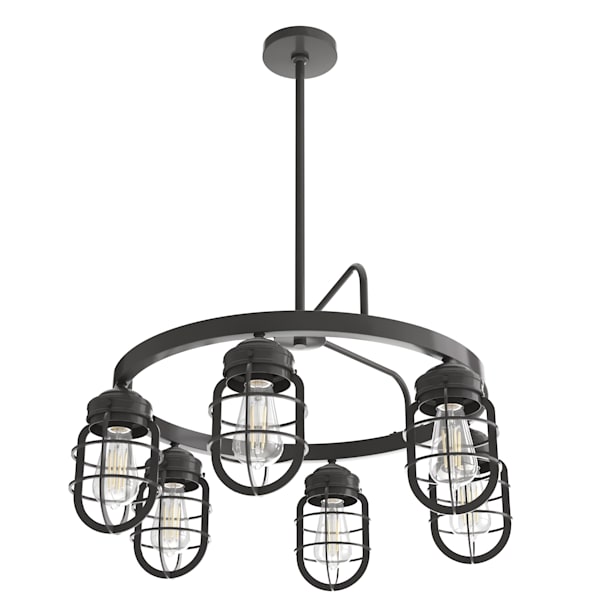 Hunter Starklake 6 Light Chandelier in Noble Bronze