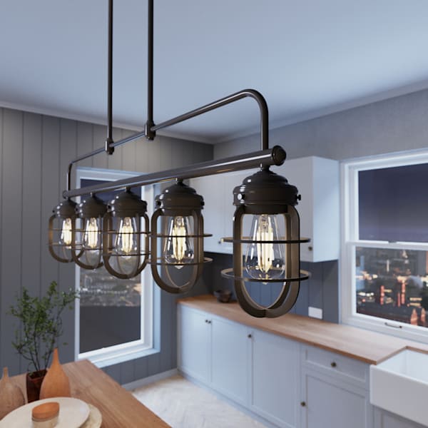 Hunter Starklake 5 Light Chandelier in Noble Bronze