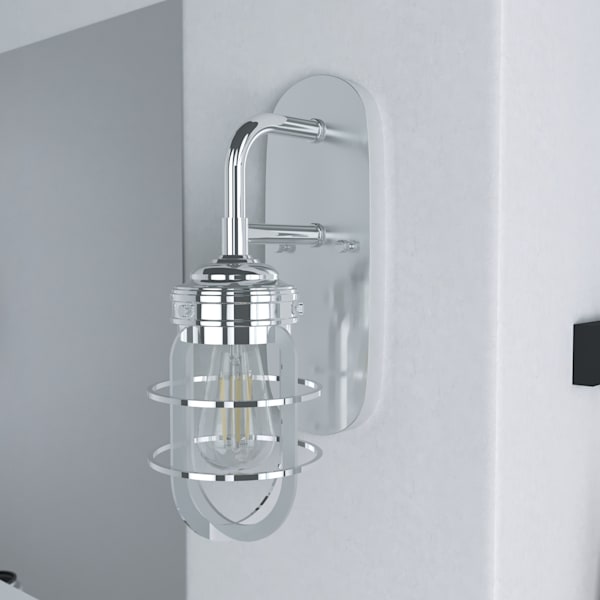 Hunter Starklake 1 Light Wall Sconce in Chrome