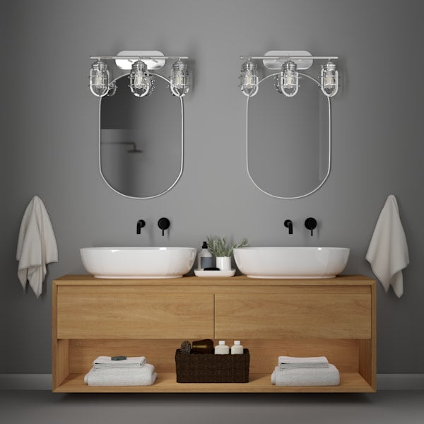 Hunter Starklake 3 Light Vanity in Chrome