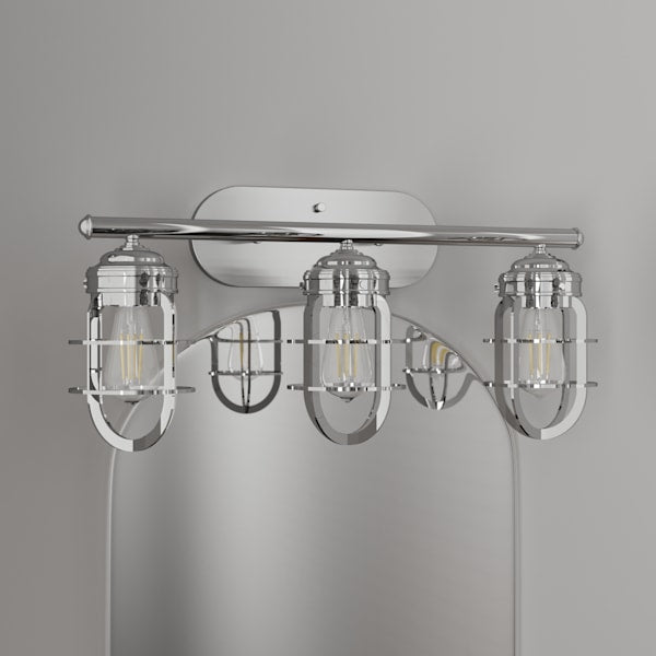 Hunter Starklake 3 Light Vanity in Chrome