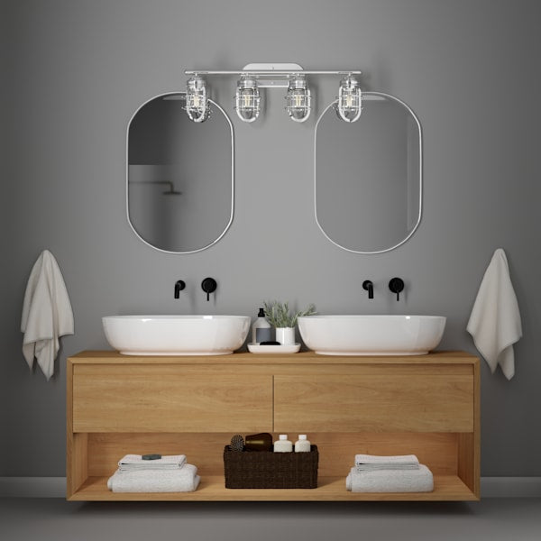 Hunter Starklake 4 Light Vanity in Chrome