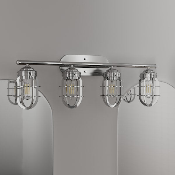 Hunter Starklake 4 Light Vanity in Chrome