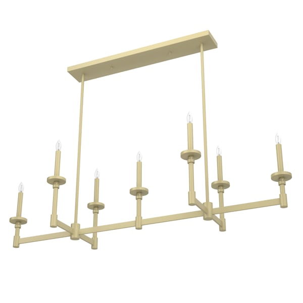 Hunter Briargrove 7 Light Linear Chandelier in Modern Brass
