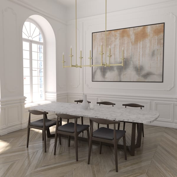 Hunter Briargrove 7 Light Linear Chandelier in Modern Brass
