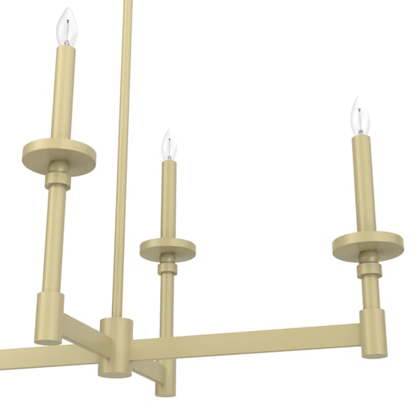 Hunter Briargrove 7 Light Linear Chandelier in Modern Brass