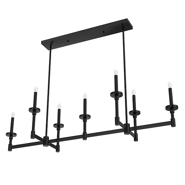 Hunter Briargrove 7 Light Linear Chandelier in Matte Black