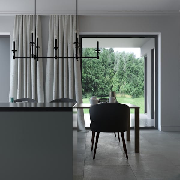 Hunter Briargrove 7 Light Linear Chandelier in Matte Black