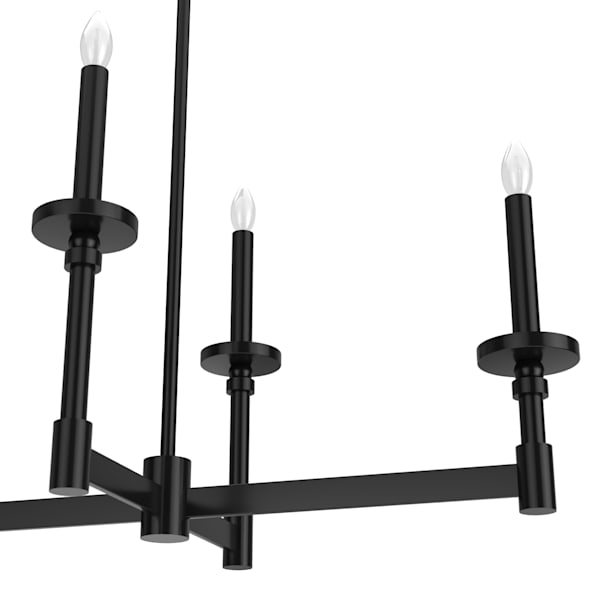 Hunter Briargrove 7 Light Linear Chandelier in Matte Black