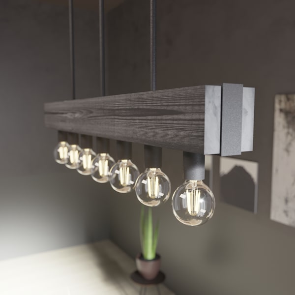 Hunter Donelson 7 Light Chandelier in Natural Iron
