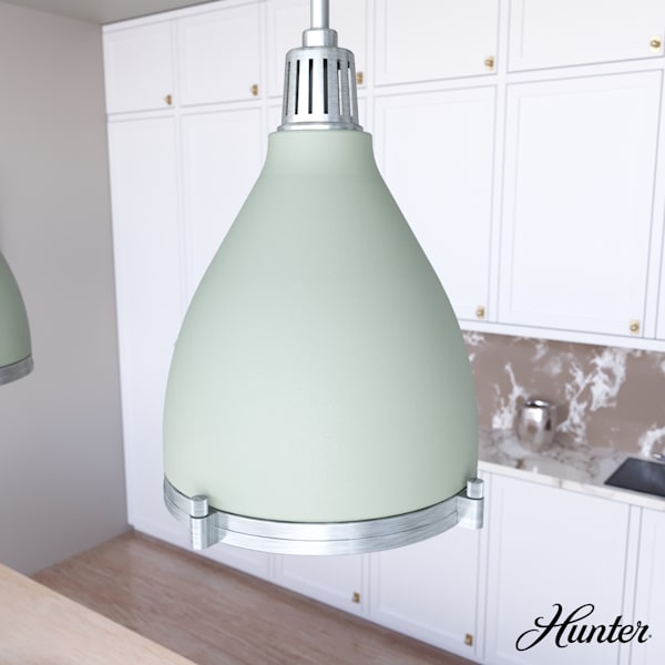Hunter Bluff View 3 Light 16 Inch Pendant in Soft Sage