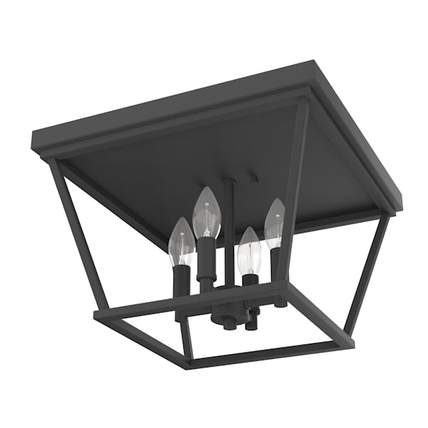 Hunter Laurel Ridge 4 Light Flush Mount in Natural Iron