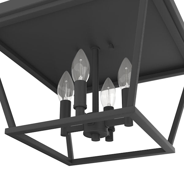 Hunter Laurel Ridge 4 Light Flush Mount in Natural Iron