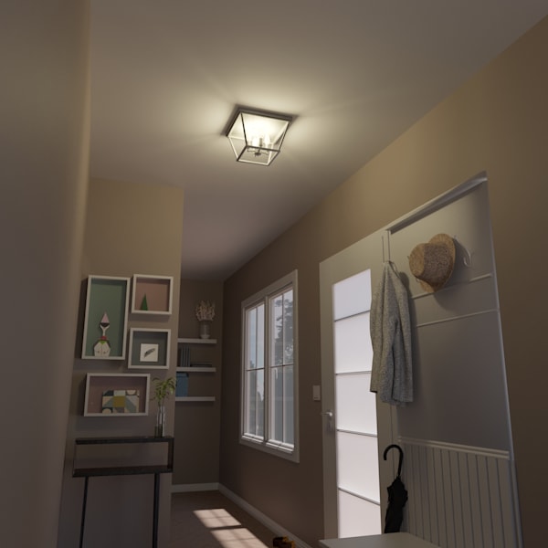 Hunter Laurel Ridge 4 Light Flush Mount in Brushed Nickel