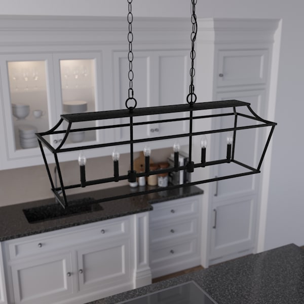 Hunter Laurel ridge 6 Light Linear Chandelier in Natural Iron