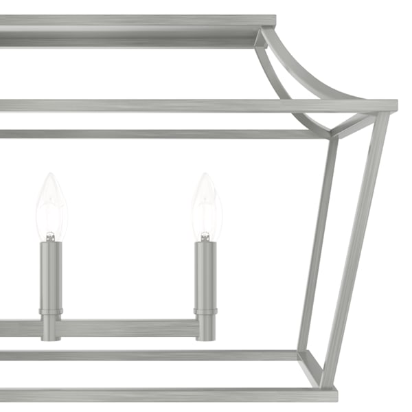 Hunter Laurel Ridge 6 Light Linear Chandelier in Brushed Nickel