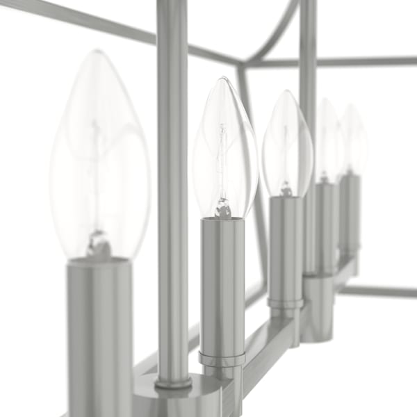 Hunter Laurel Ridge 6 Light Linear Chandelier in Brushed Nickel