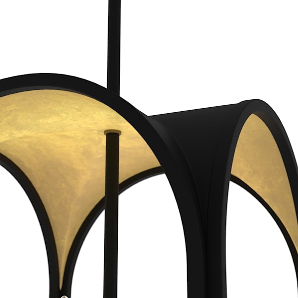 Hunter Dukestown 4 Light Lantern 12 Inch Pendant in Natural Iron with Gold Leaf
