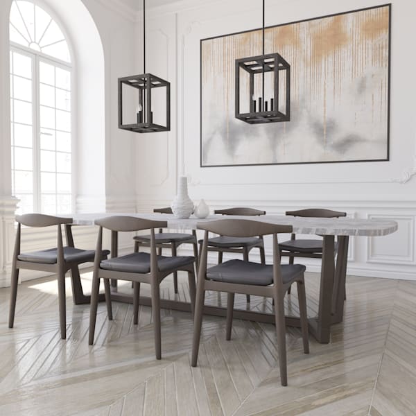 Hunter Squire Manor 4 Light 12 Inch Pendant in Matte Black