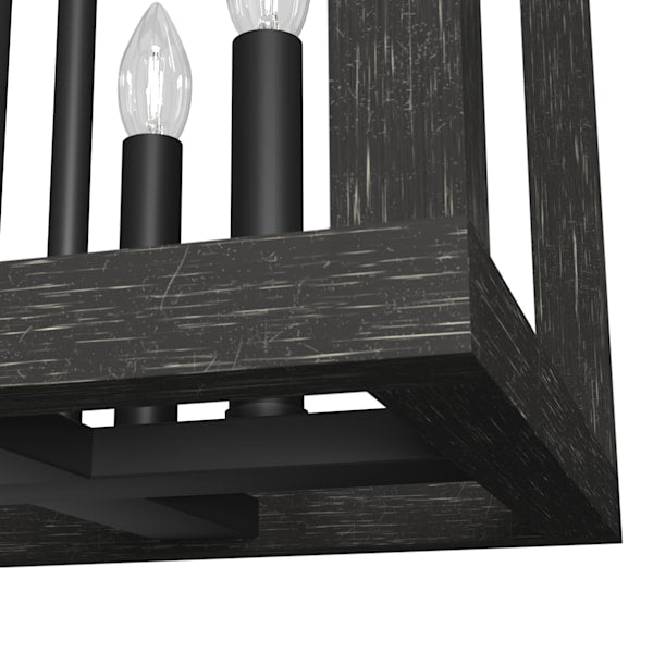 Hunter Squire Manor 4 Light 12 Inch Pendant in Matte Black