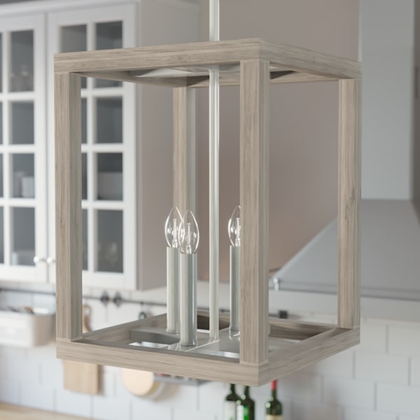 Hunter Squire Manor 4 Light 12 Inch Pendant in Brushed Nickel