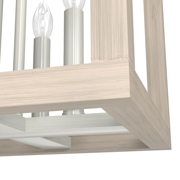 Hunter Squire Manor 4 Light 12 Inch Pendant in Brushed Nickel