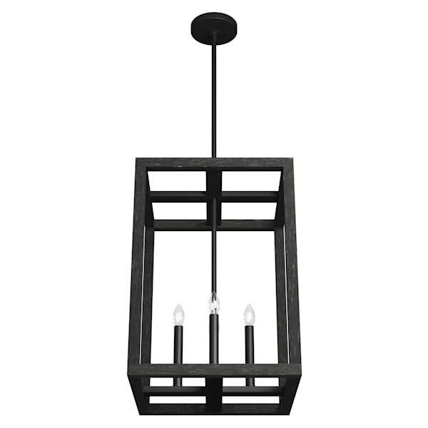 Hunter Squire Manor 4 Light 15 Inch Pendant in Matte Black