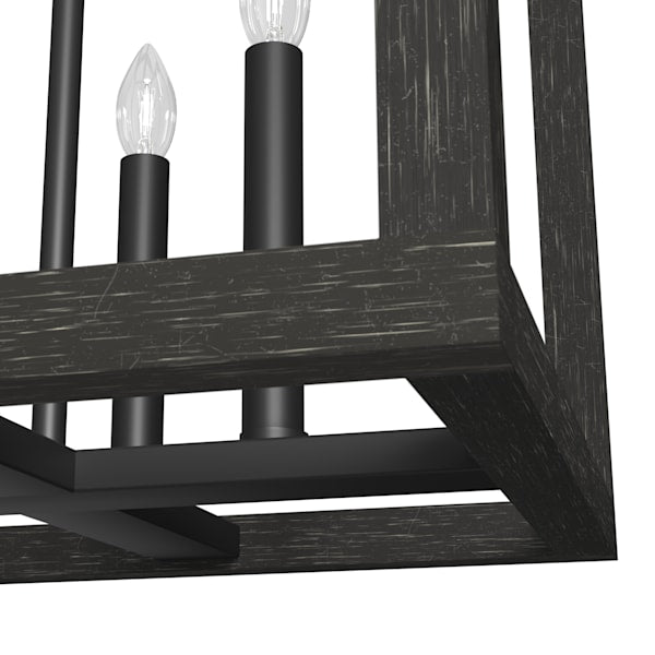 Hunter Squire Manor 4 Light 15 Inch Pendant in Matte Black