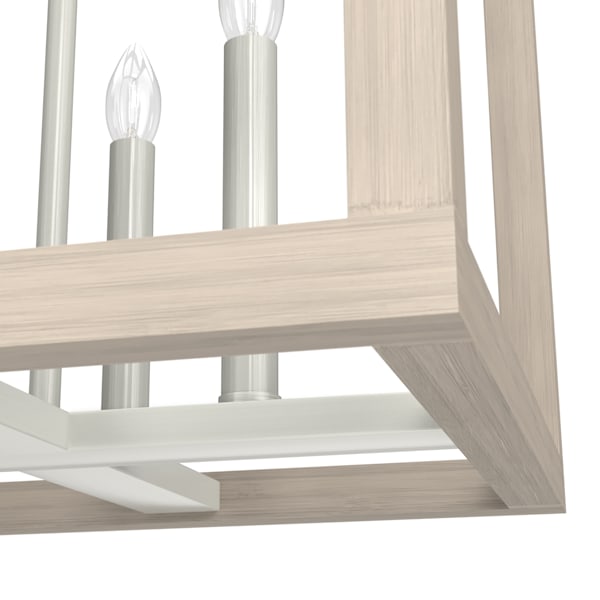 Hunter Squire Manor 4 Light 15 Inch Pendant in Brushed Nickel