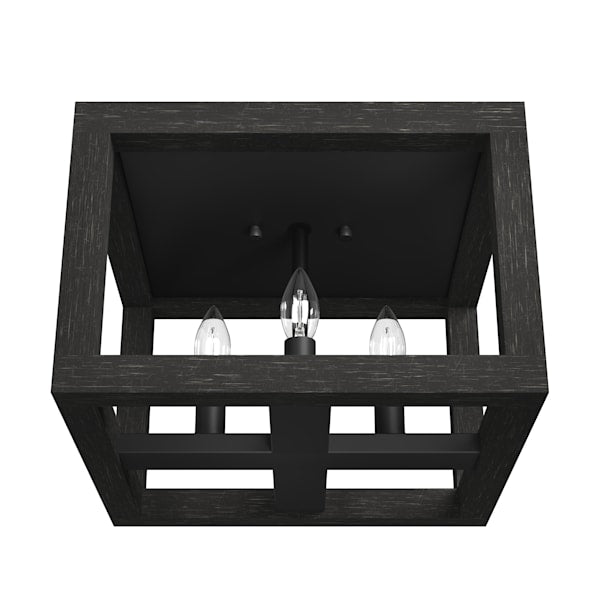 Hunter Squire Manor 4 Light Flush Mount - Matte Black/Dark Ash