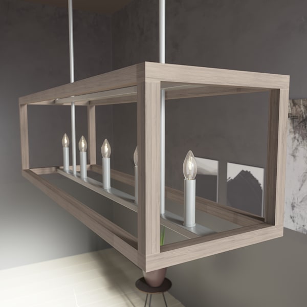 Hunter Squire Manor 5 Light Linear Chandelier in Brushed Nickel
